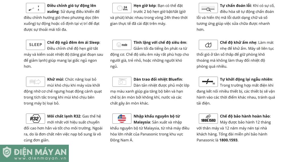 Điều Hòa Panasonic 1 Chiều Inverter 12000 BTU CU/CS-RU12CKH-8D